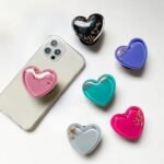 Heart Pop Socket lucu bentuk hati warna-warni untuk handphone